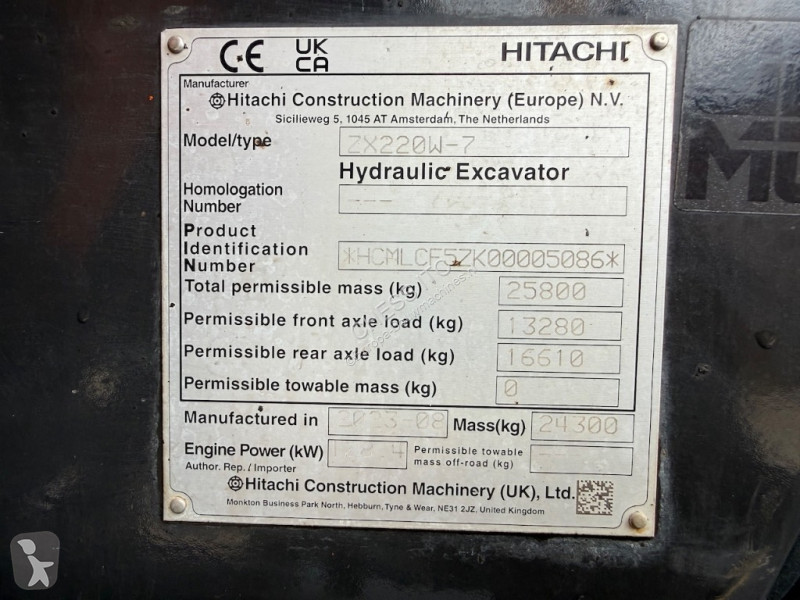 Rýpadlo Hitachi 220 W-7 - 220 W - 220 - 180 -