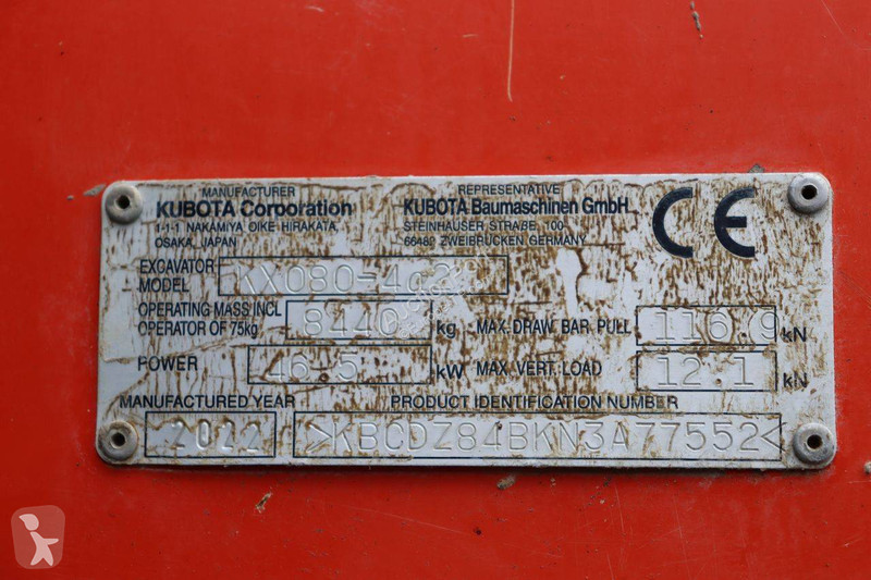 Pelle Kubota KX080-4a2