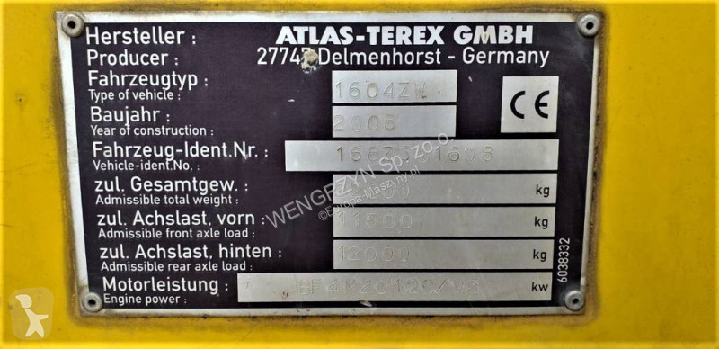 Rýpadlo  Koparka dwudrogowa ATLAS - TEREX 1604 ZW