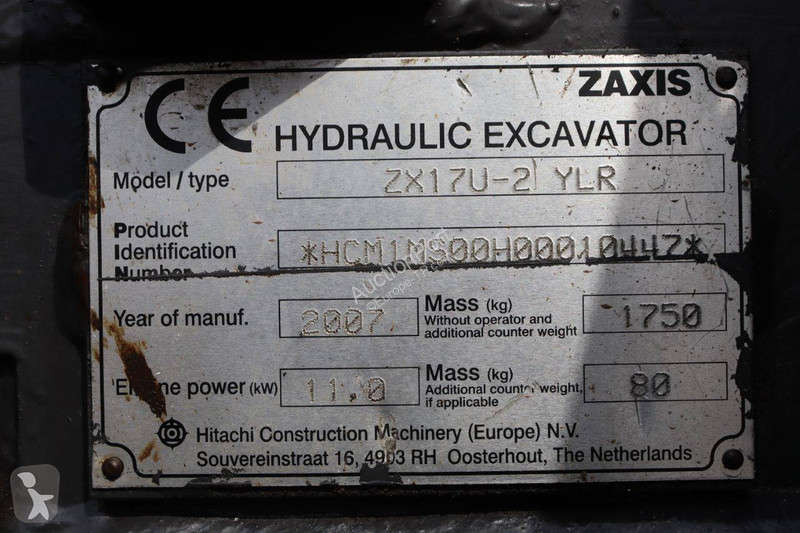 Escavatore Hitachi ZX17U