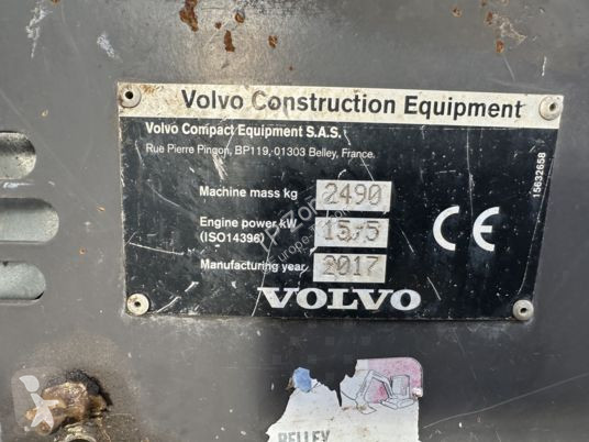 Rýpadlo Volvo ecr25d à 22 500 € ht
