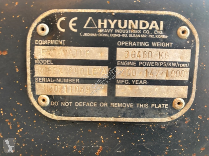 جرافة Hyundai Robex 290 LC-7 A LR LONG REACH /...