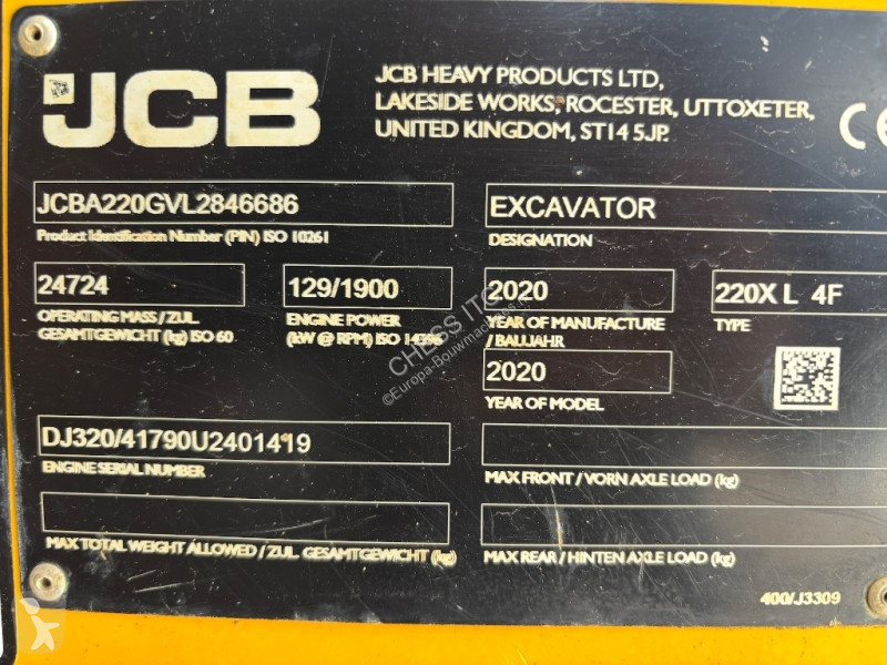 Skovl JCB 220 XL 4F  --  220X LC  --  220 X LC...