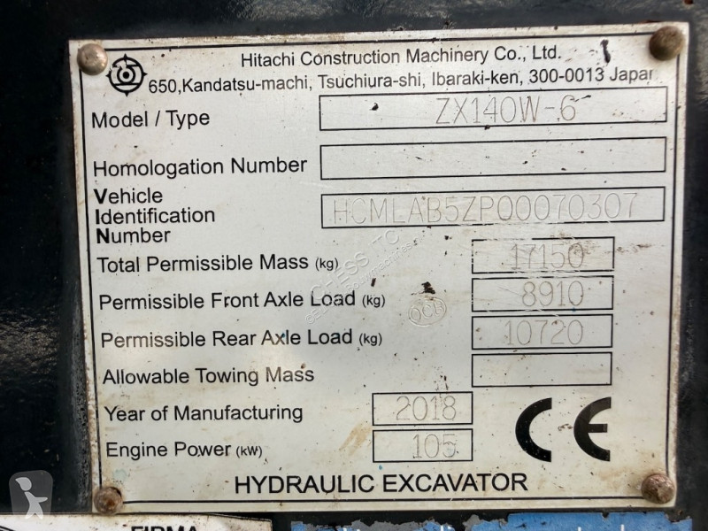 Rýpadlo Hitachi 140 W-6 - 140W - 140