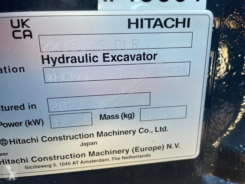 Escavadora Hitachi ZX38U-6 | A/C