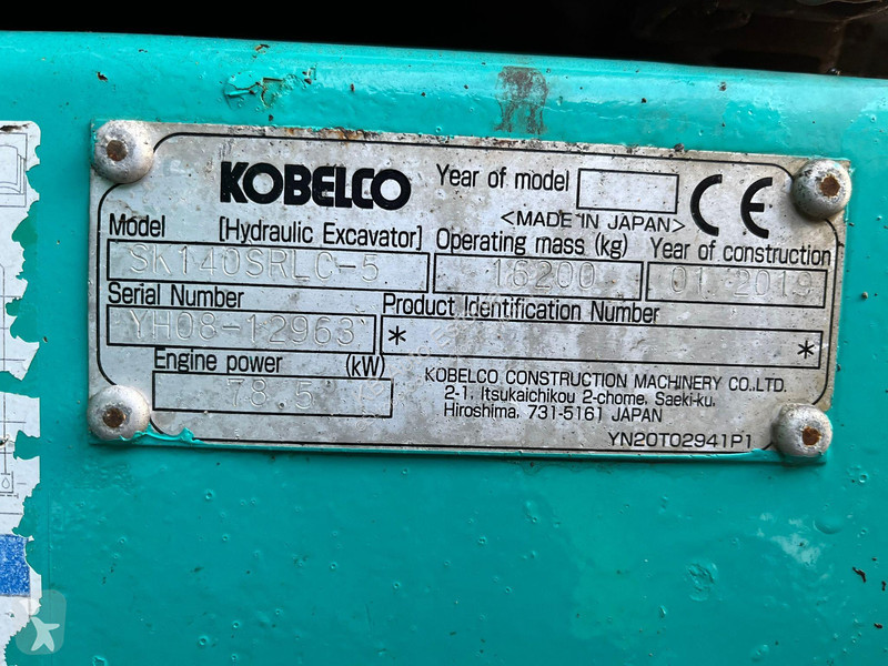 Escavadora Kobelco SK 140 SRLC-5 AC / CENTRAL...