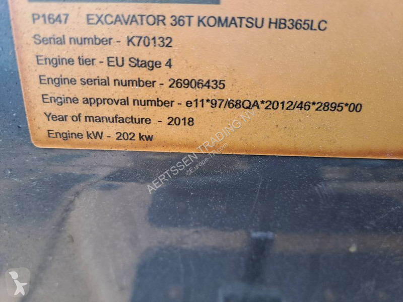 Lopatový nakládač Komatsu HB 365 LC-3 Hybrid
