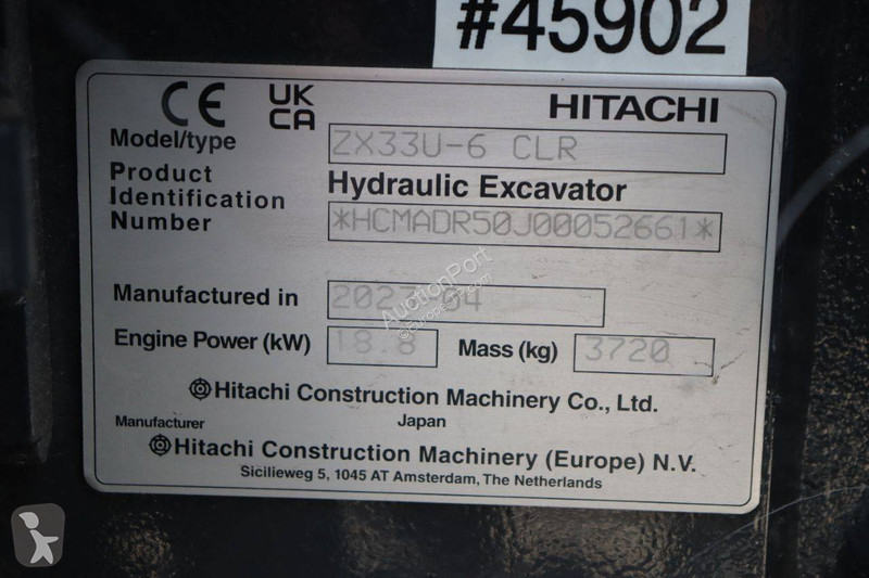 Escavadora Hitachi ZX33U-6 CLR