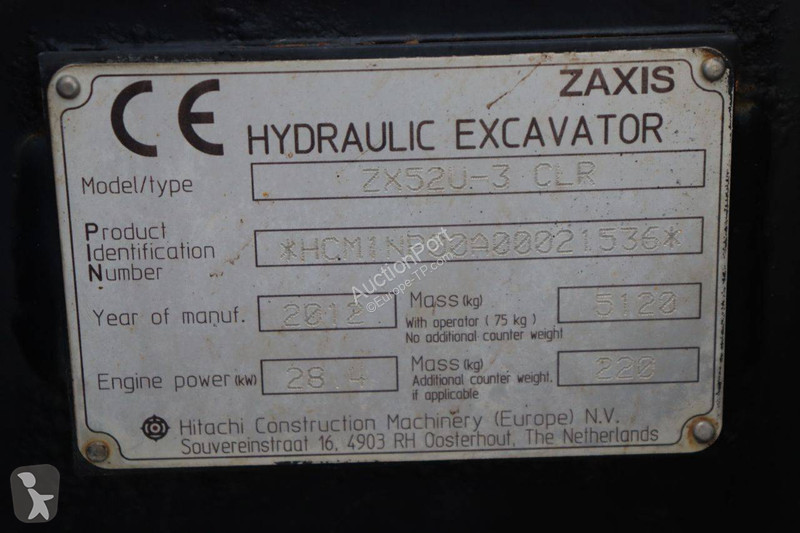 Escavadora Hitachi ZX52U-3 CLR