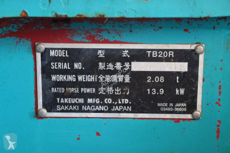 Excavator Takeuchi TB20R