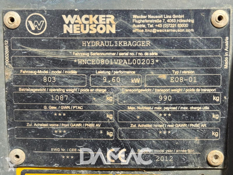 Escavatore Wacker Neuson