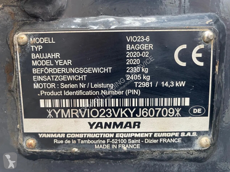 Escavadora Yanmar Vio23-6
