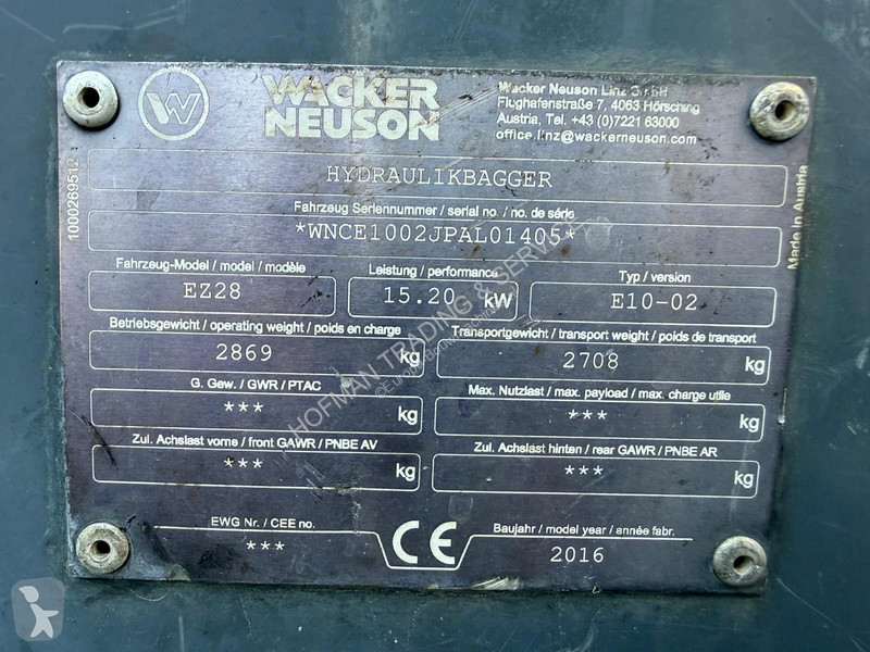 Excavadora Wacker Neuson EZ28