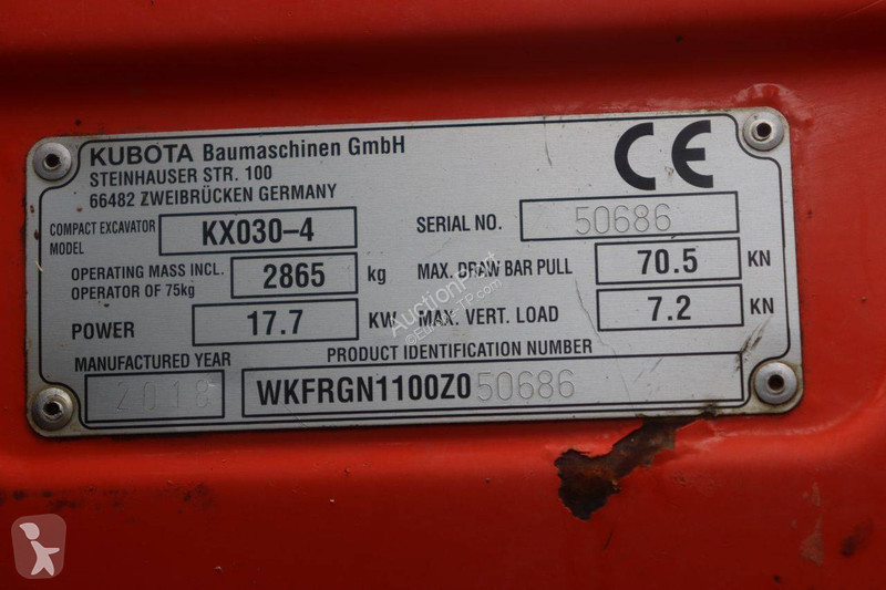 Excavadora Kubota KX030-4