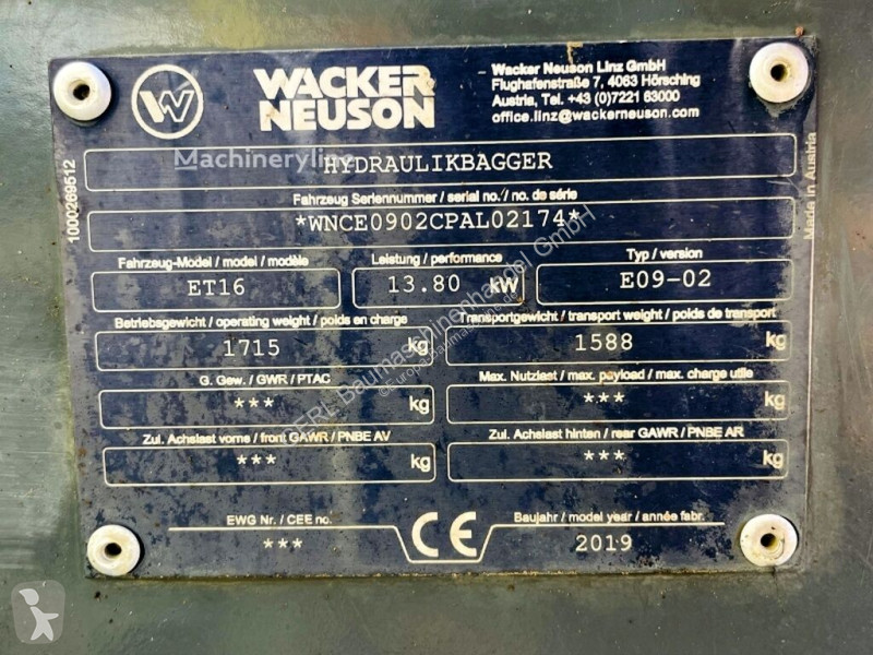 Skovel Wacker Neuson ET16