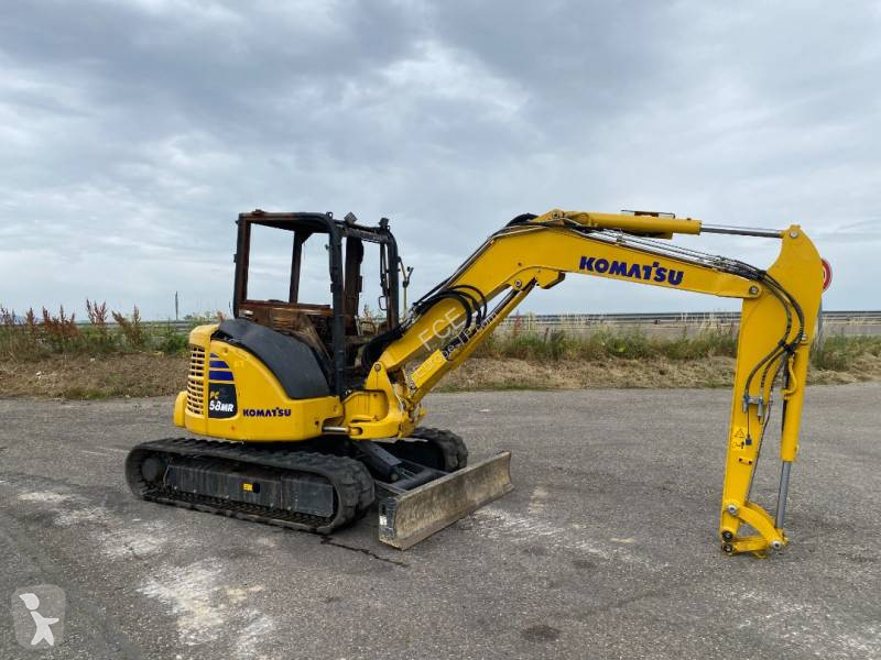 Rýpadlo Komatsu PC58MR-5 E0 endommagée