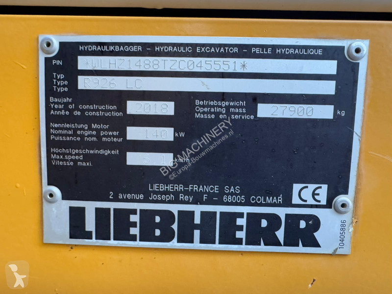 Excavadora Liebherr R926 LC