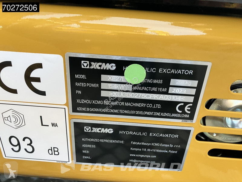 Lopatový nakládač XCMG XE27 E 2 YEARS FACTORY...