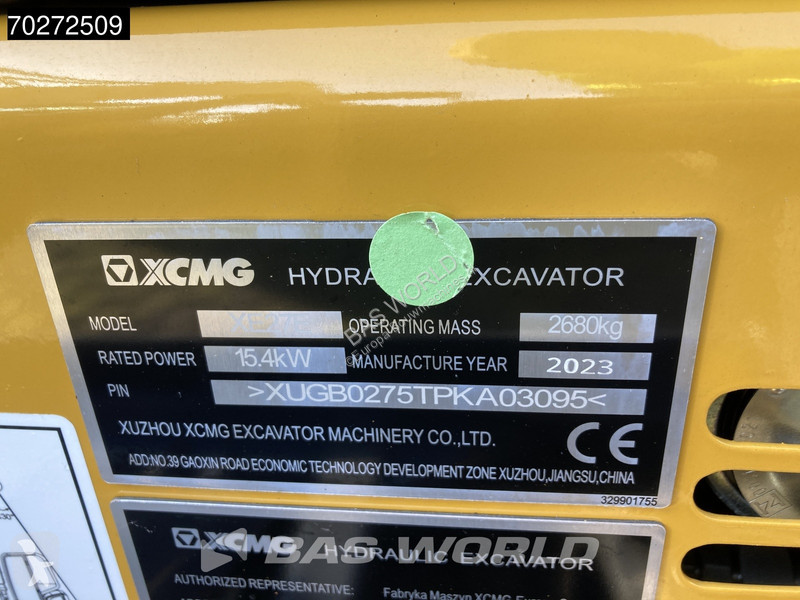 Lopatový nakládač XCMG XE27 E 2 YEARS FACTORY...