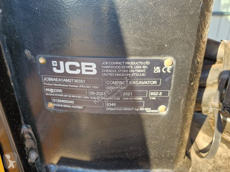 Excavator JCB 85Z-2 * 1 444 hrs * A/C * 2021r....