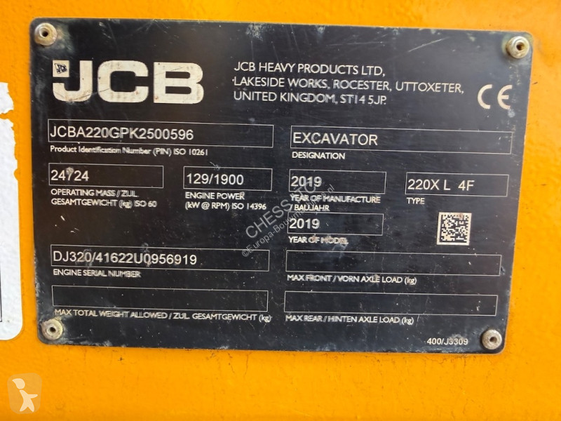 جرافة JCB 220 XL 4F - 220X LC - 220XL - 220X L4F