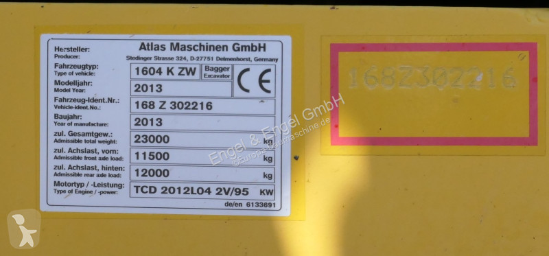 Escavadora Atlas 1604 K ZW KLIMA Zweiwegebagger...