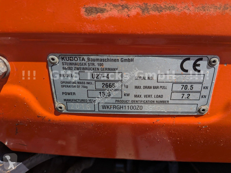 جرافة Kubota U 27 / 2,7ton / Lehnhoff MS03 / GRL