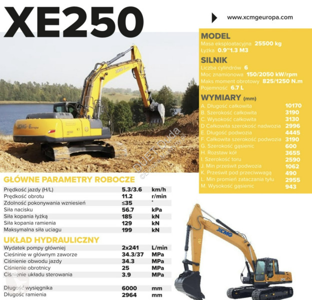 Rýpadlo XCMG XE 250C 25ton  Bez DPF i Adblue...