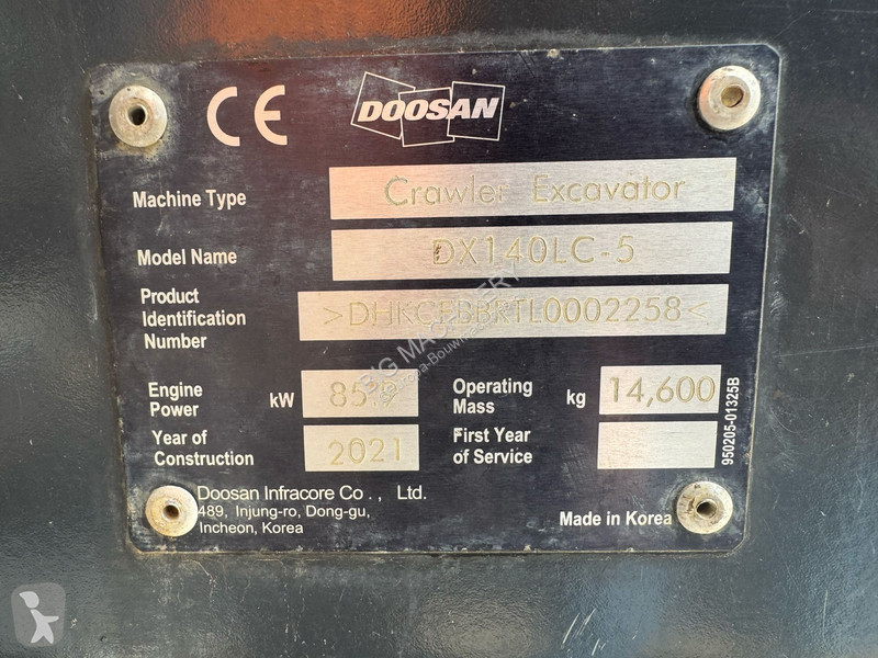 Excavator Doosan -5 - CE / Verachtert CW30 - GP...