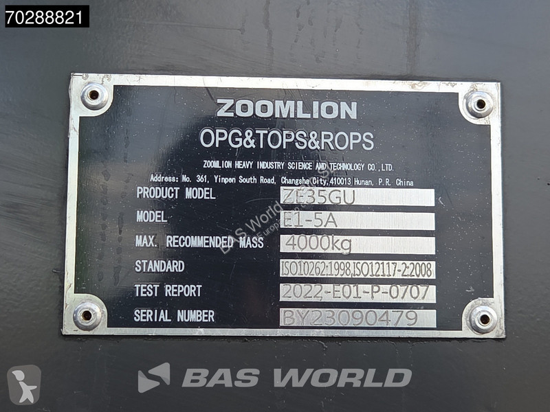 جرافة Zoomlion ZE35 Garantía de fábrica - A/C -...