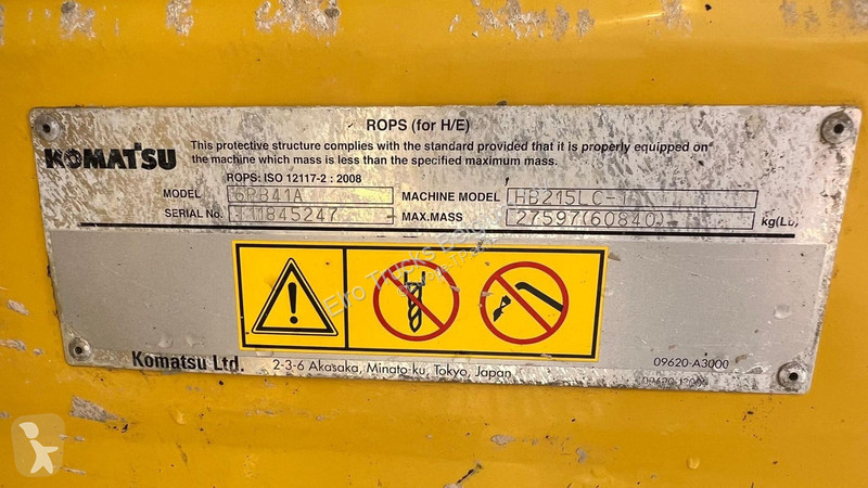 جرافة Komatsu HB215LC-1 (BELGIAN MACHINE / GOOD...