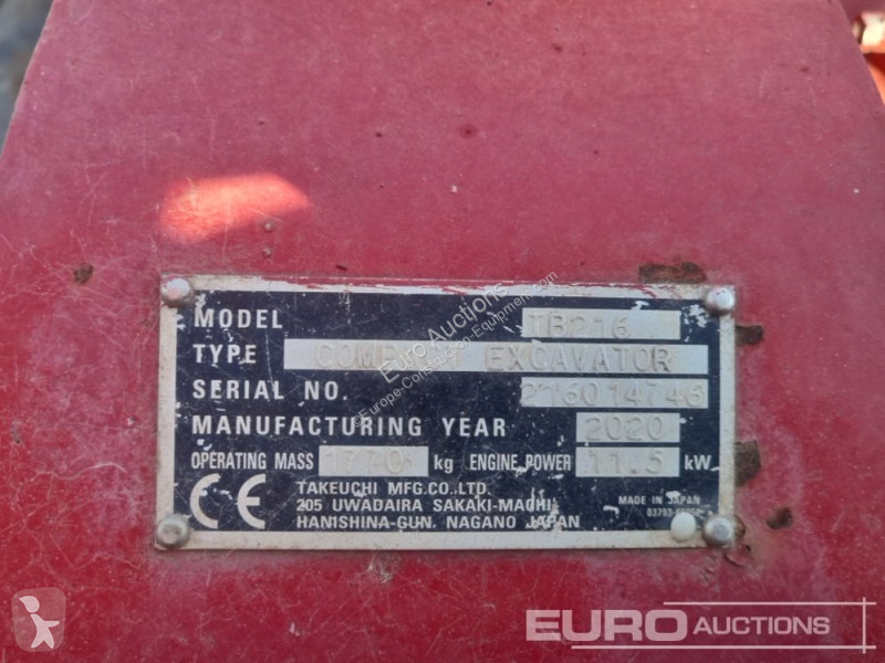 Skovel Takeuchi TB216