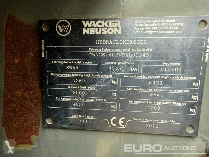Excavadora Wacker Neuson EW65