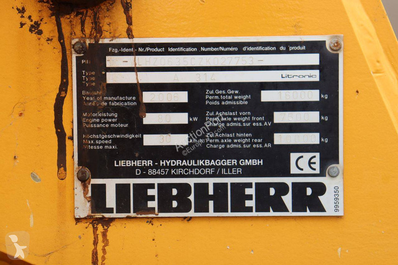 Екскаватор Liebherr A314