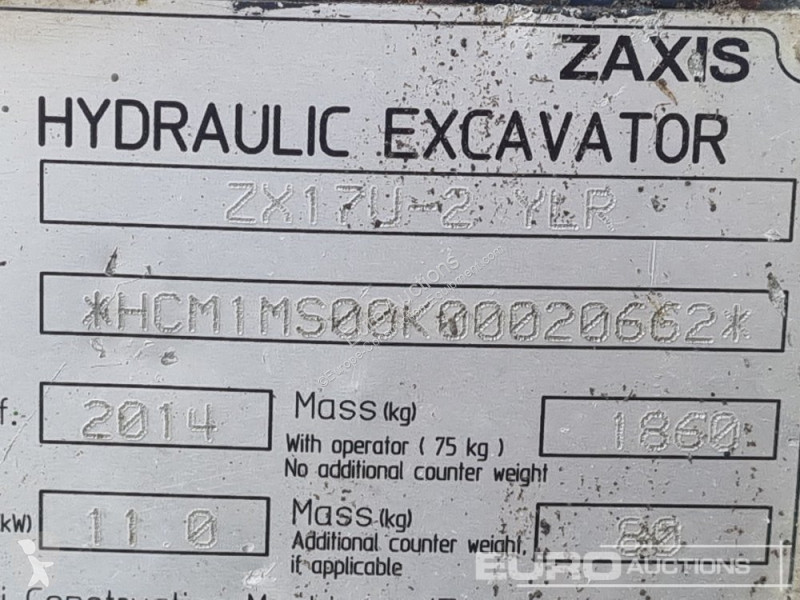 Excavadora Hitachi ZX17U-2
