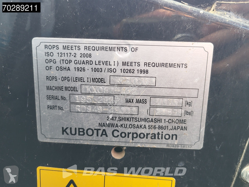 Escavadora Kubota KX080-4