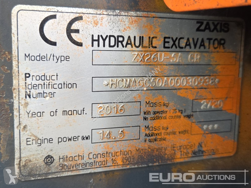 جرافة Hitachi ZX26U-5A CR