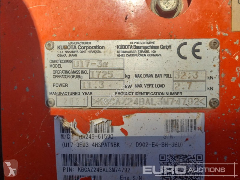 Excavadora Kubota U17-3A