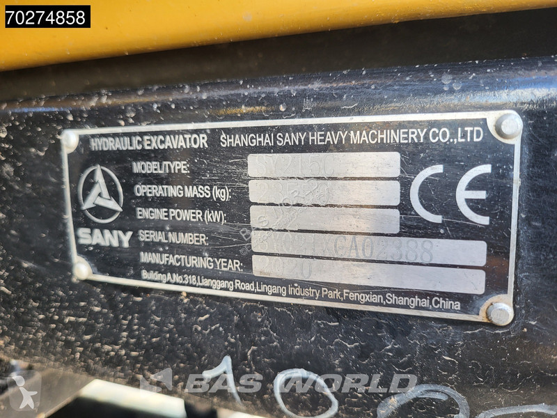 Skovl Sany SY215 C CE / EPA CERTIFIED