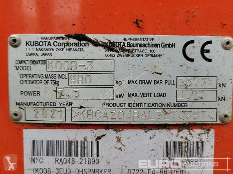 Excavadora Kubota K008-3