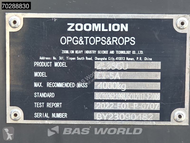 Rýpadlo Zoomlion ZE35 Garantía de fábrica - CW...