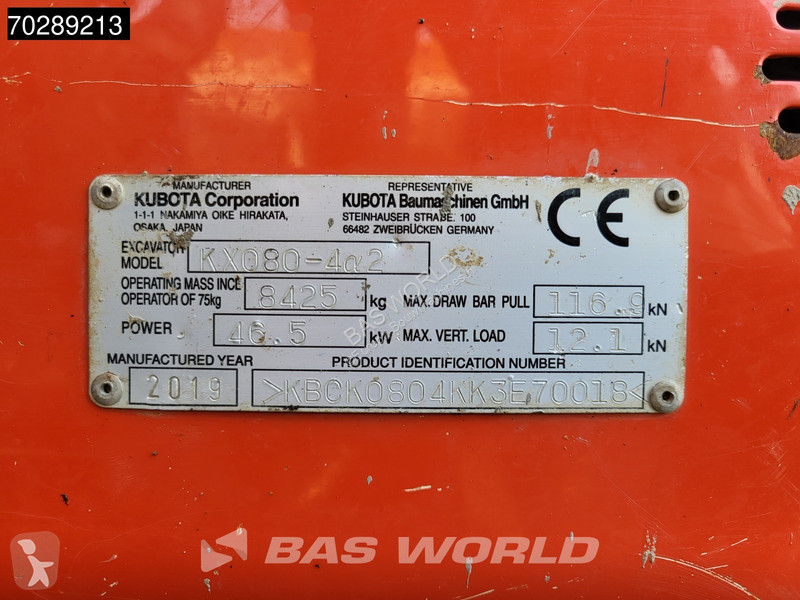 Skovl Kubota KX080-4a2 A/C