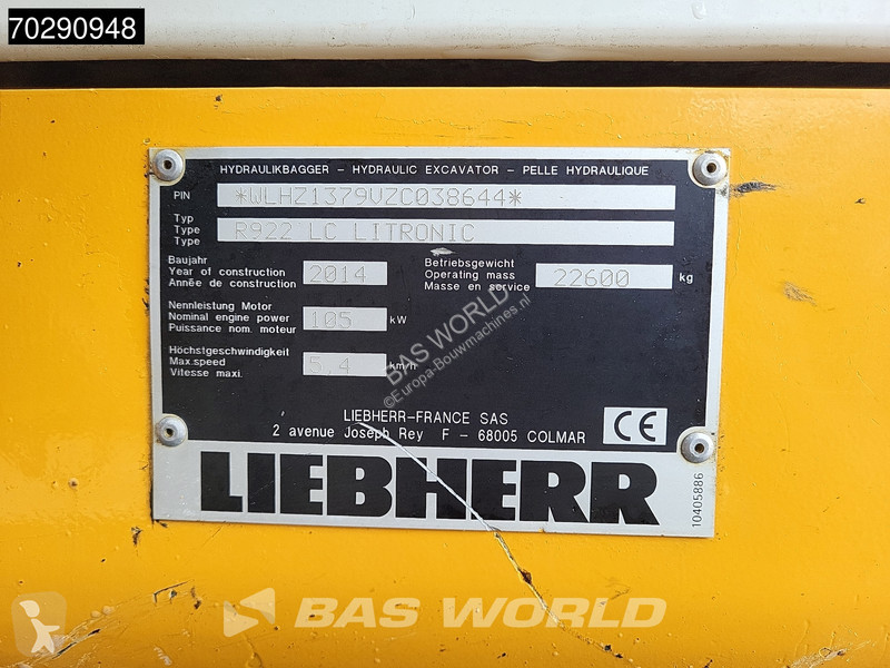 Excavadora Liebherr R922 Litronic