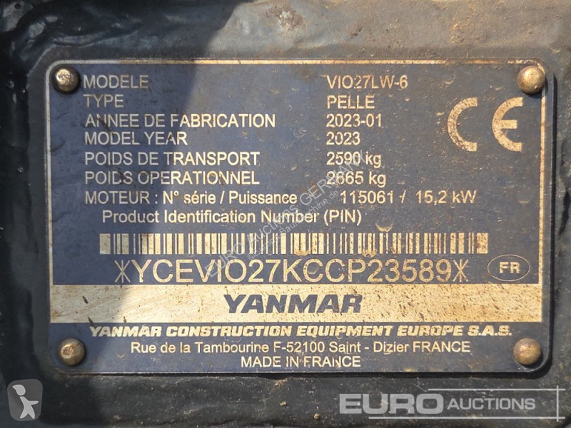 Pelle Yanmar VIO27LW-6