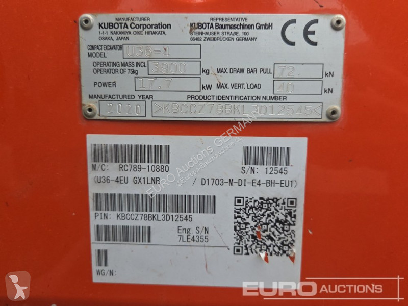 Excavator Kubota U36