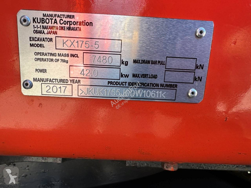 Skovel Kubota KX175-5