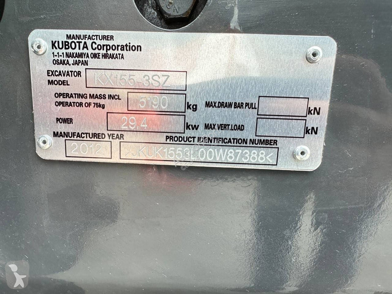 Pelle Kubota KX155-3SZ