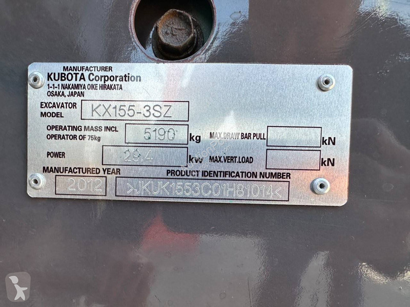 Escavadora Kubota KX155-3SZ