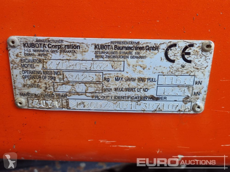 Escavadora Kubota KX080-4A2