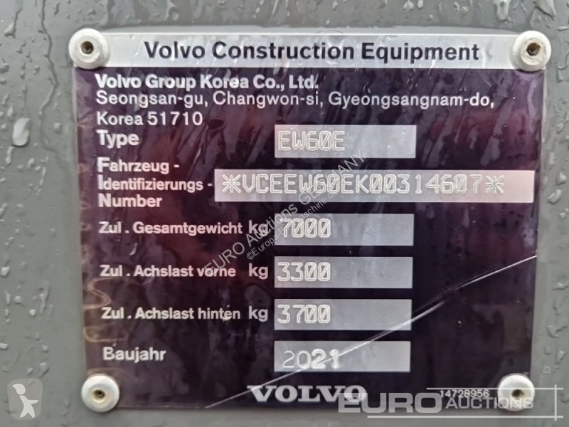 Excavator Volvo EW60E